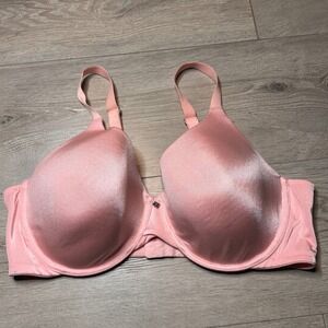 Breezies Pink Satin Modesty Lined Full Coverage T-Shirt Bra 40D